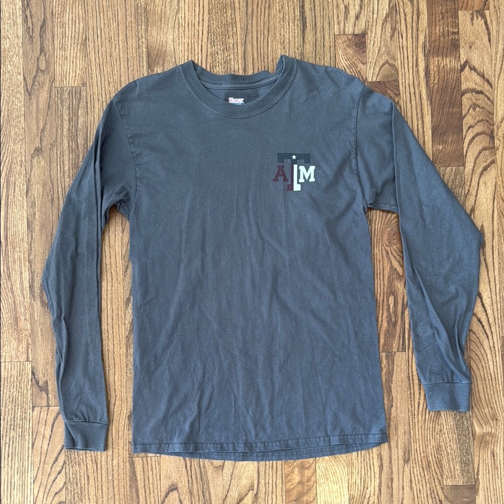 Texas A&M Hanes Beefy Tee Gray Long Sleeve Tee Crew